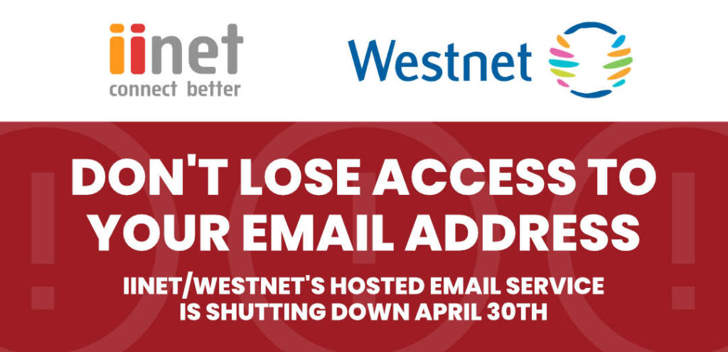 Infographic: Don't lose access to your email address with iiNet and Westnet logo